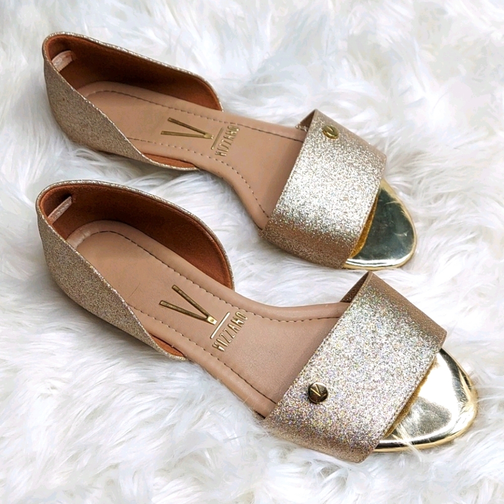 Vizzano Powder Pink Glitter flats sz 8